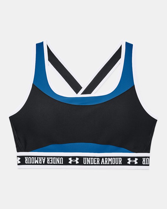 Damen Armour® Mid Crossback Block Sport-BH, Blue, pdpMainDesktop image number 8